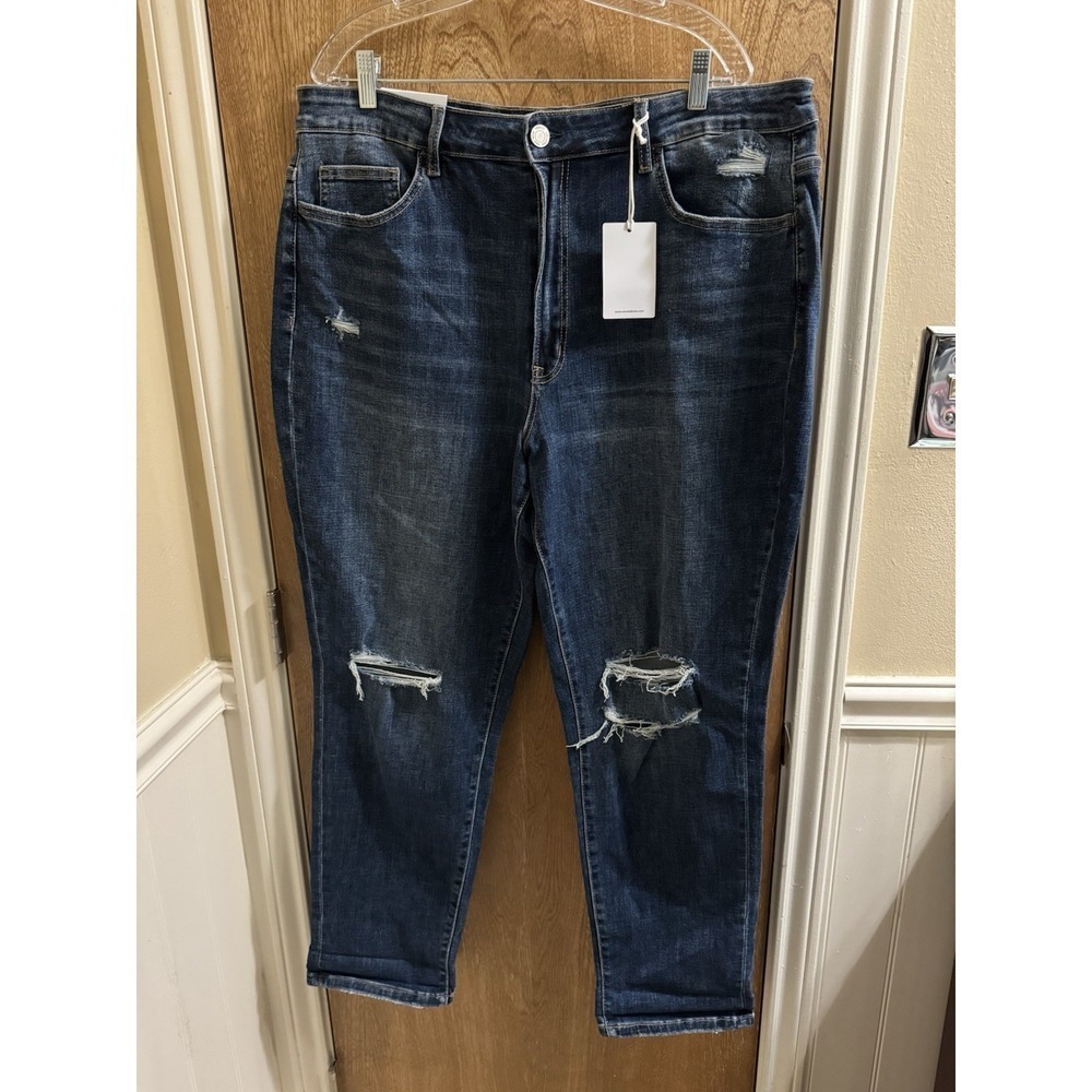 Vervet By Flying Monkey My Everything Mom Jeans Dark Wash NEW EITH TAGS Sz 18